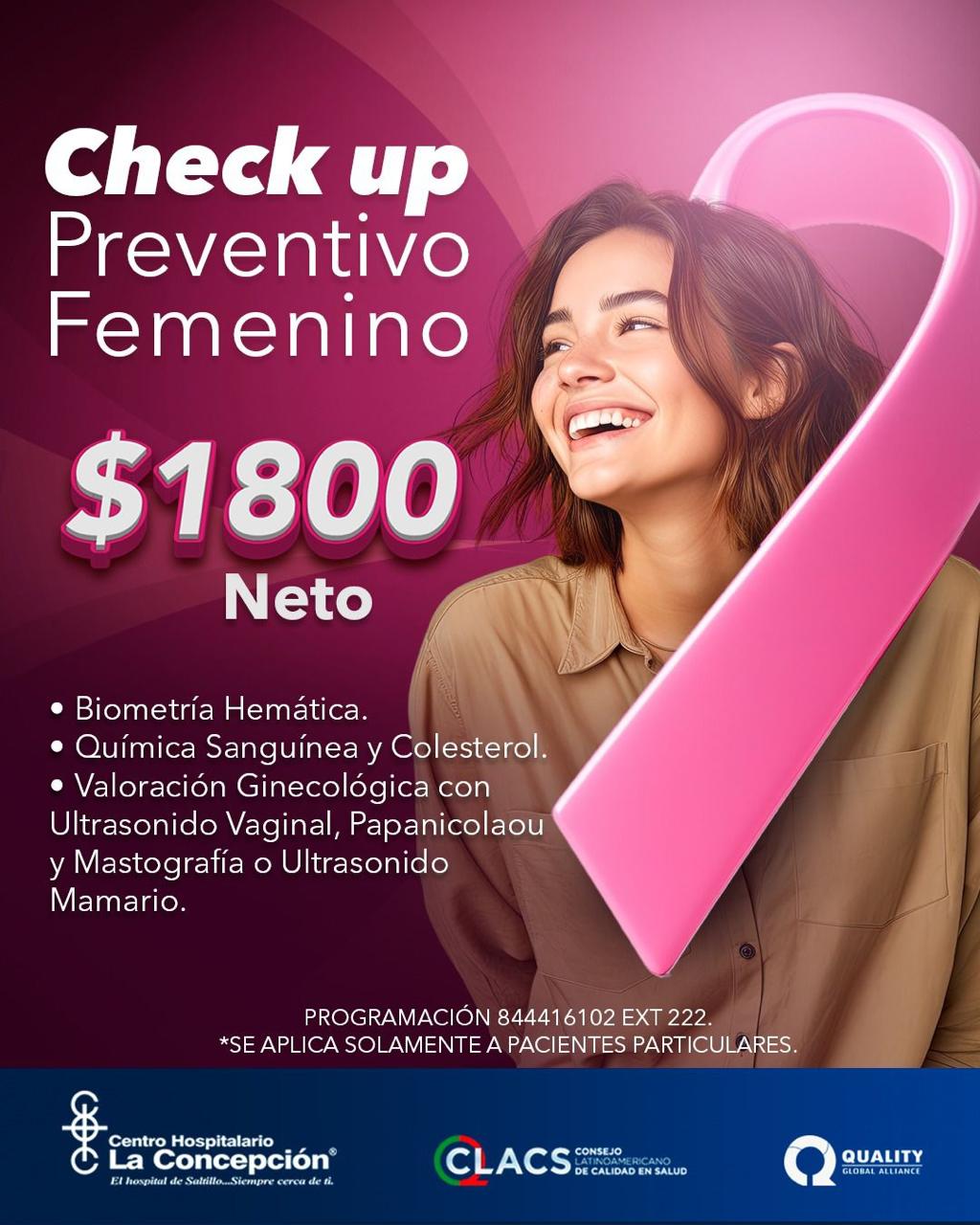 Promoción Check Up Femenino Octubre